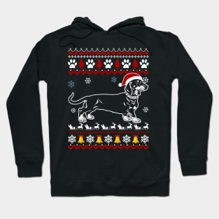 Christmas Weiner Daschund T-shirt Doxie in Dog Dress Hoodie